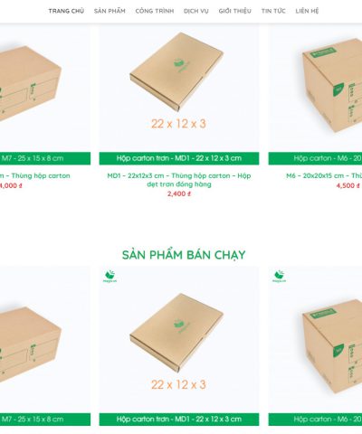 Theme wordpress bán thùng carton đẹp